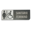 Placa de Sinalização Indicativa em MDF Efeito 3D - WC PCD Feminino